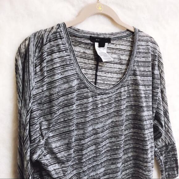 BCBGMaxazria Gray Striped Long Sleeve Crop Top - Picture 8 of 12